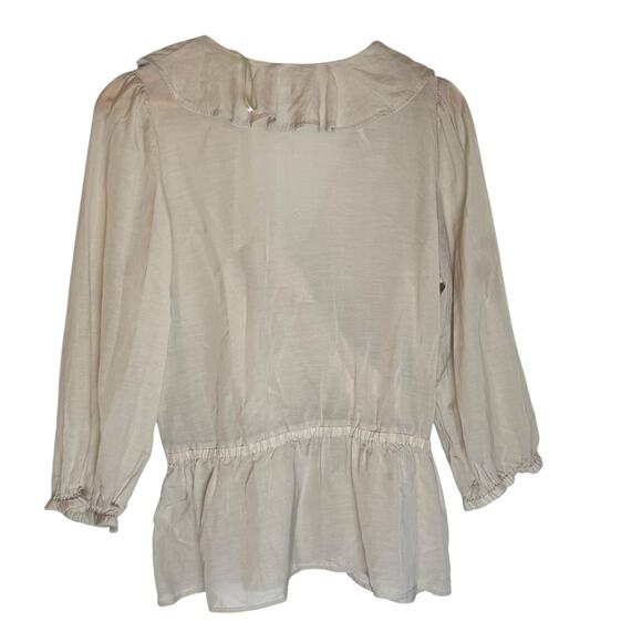 Women's H&M Cream Romantic Flutter V Neck Boho Chic Top 10 Medium - Picture 2 of 6
